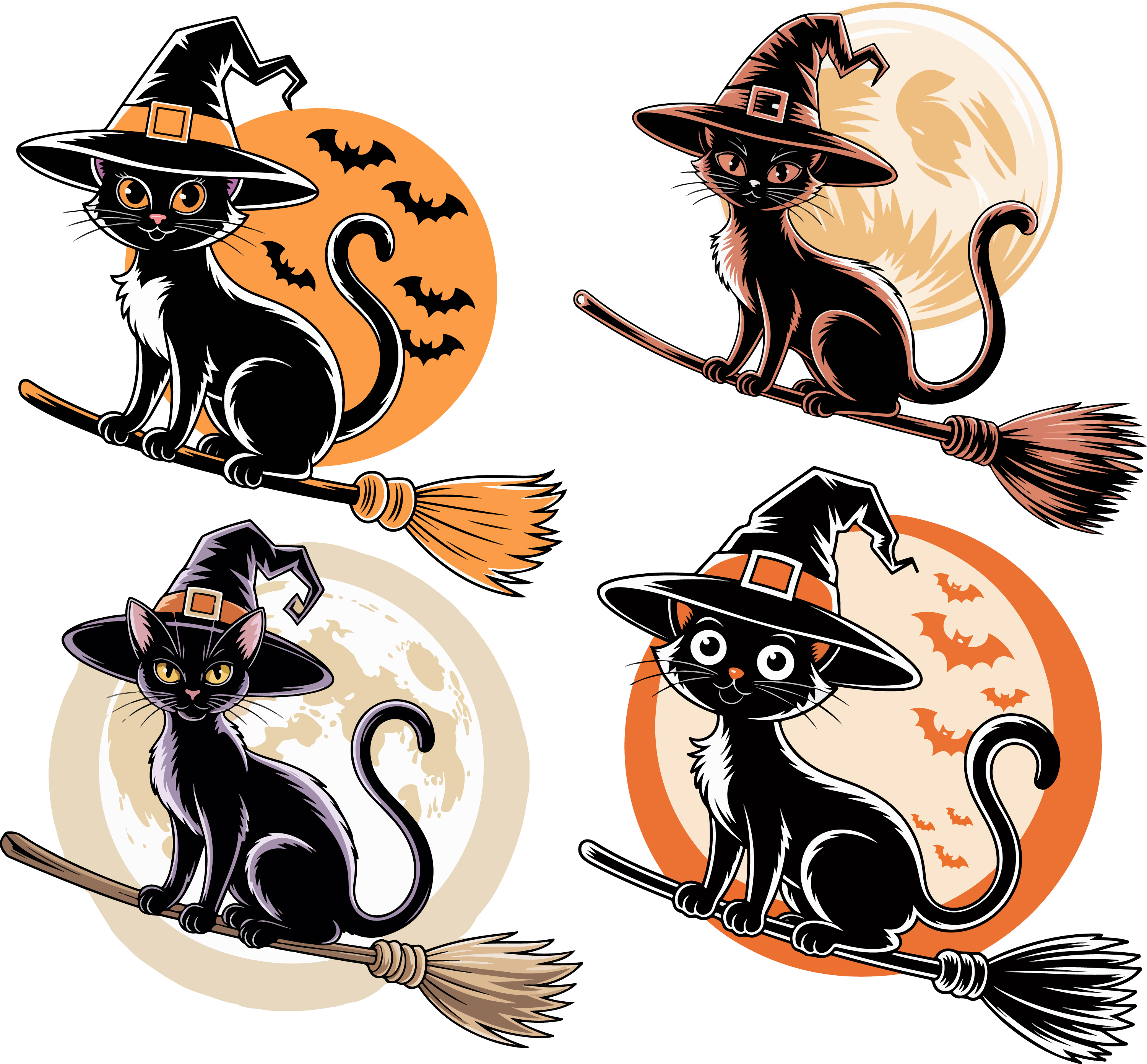 万圣节黑猫插画合集
