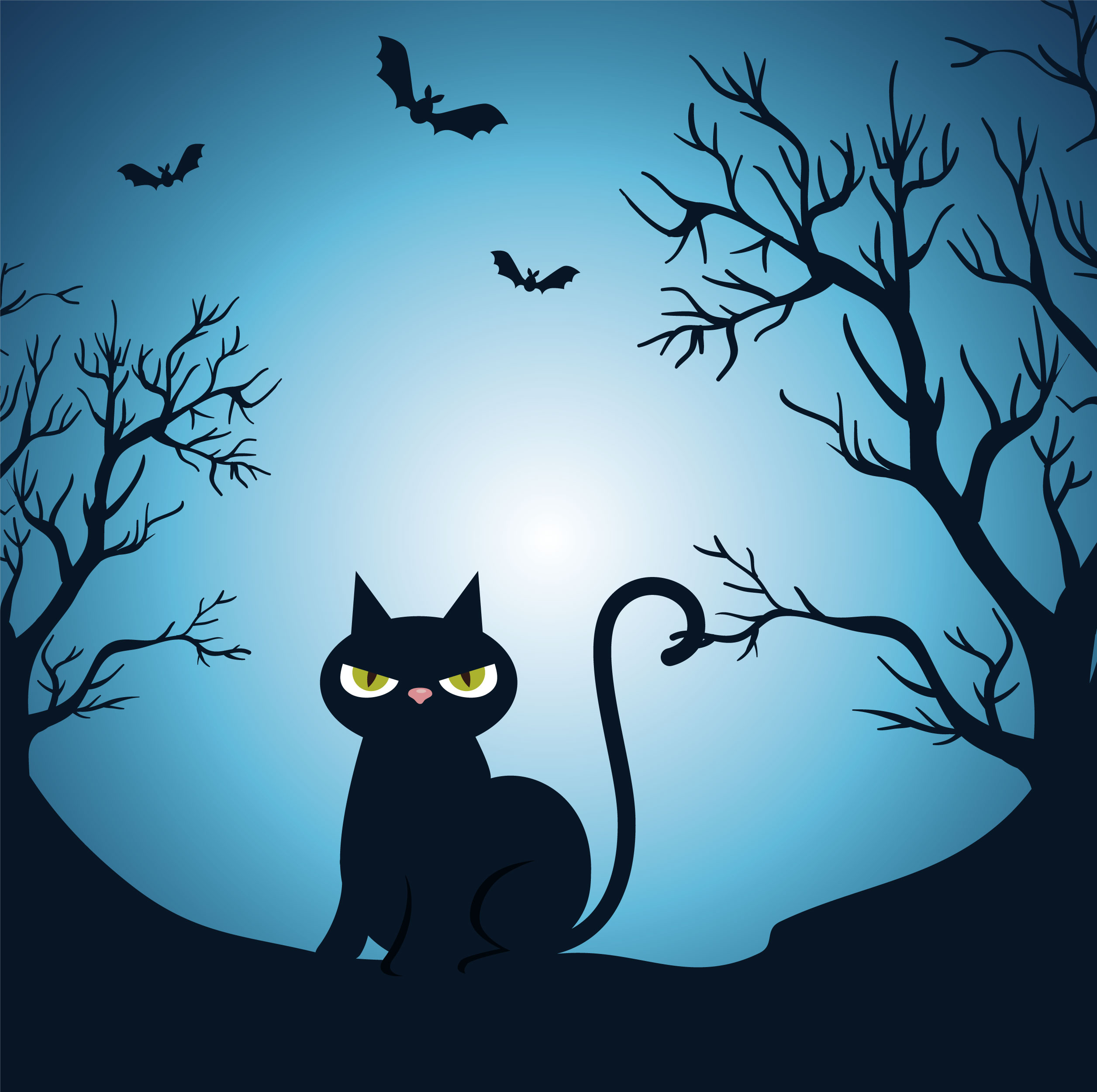 万圣节黑猫插画合集