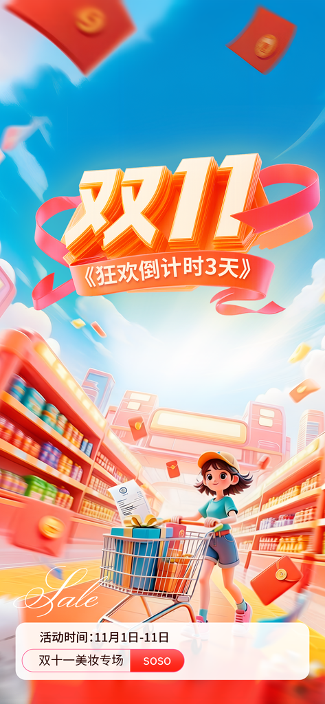 双十一双11促销倒计时电商海报设计