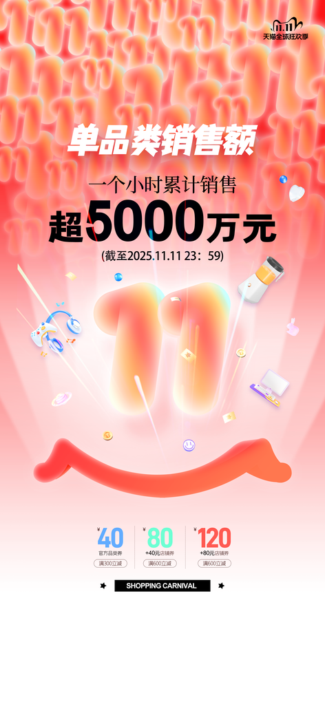 双十一销售战报喜报电商促销海报素材