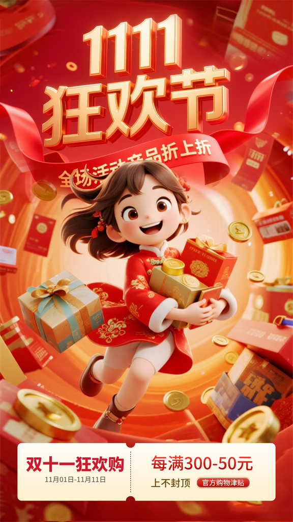 双十一电商促销海报素材