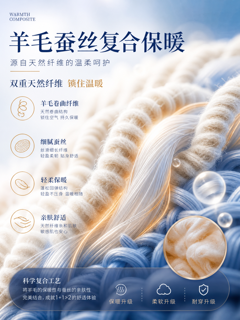 羊毛蚕丝复合冬季面料
