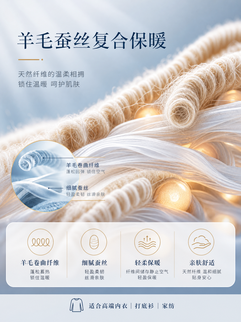 羊毛蚕丝复合冬季面料