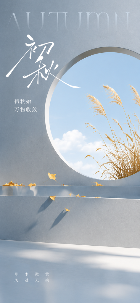 初秋唯美意境节气海报
