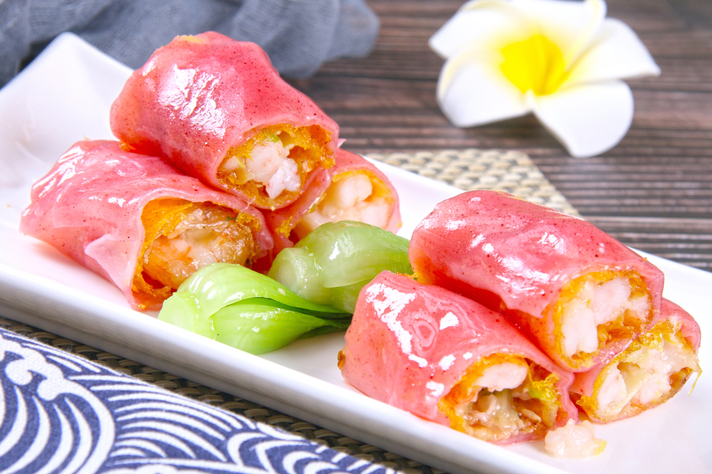 鲜虾红米肠美食图片